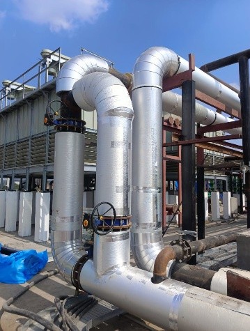 Industrial Pipe Insulation for chilled and hot water.